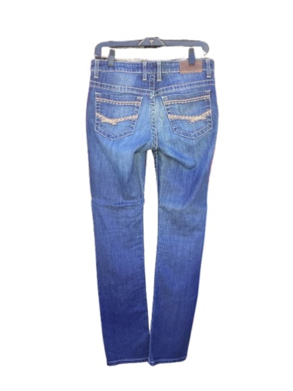 BKE Women's Size 27L Payton Blue Straight Jeans with Embellished Back Pockets